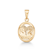 Zodiac sign pendant Gemini in 13 x 12.5 mm (333)